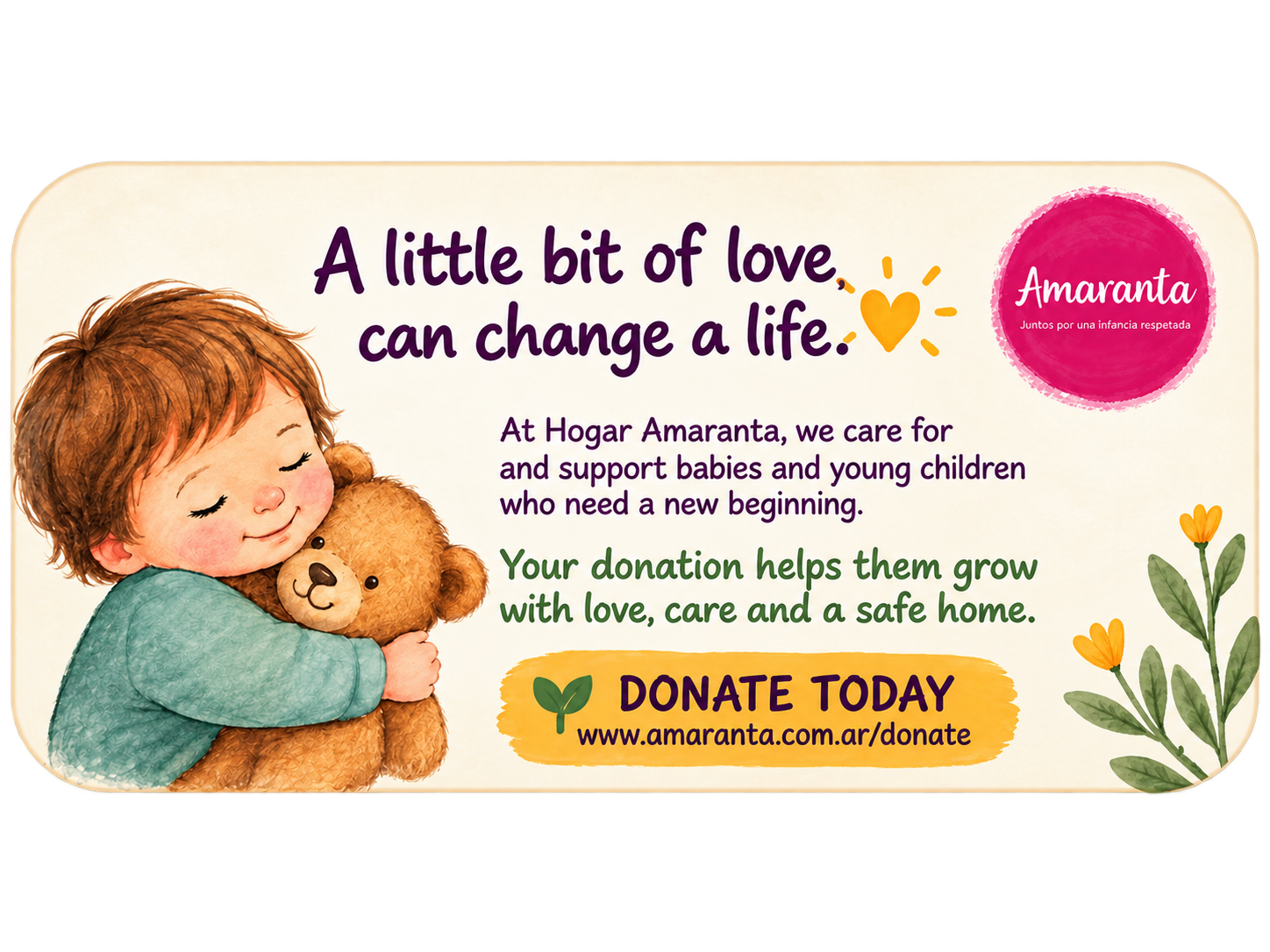 Supporting Hogar Amaranta's mission to provide love, care, and a safe home for vulnerable children